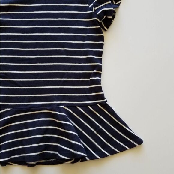 Crown and Ivy nautical navy/white striped peplum top size XS - Picture 5 of 8